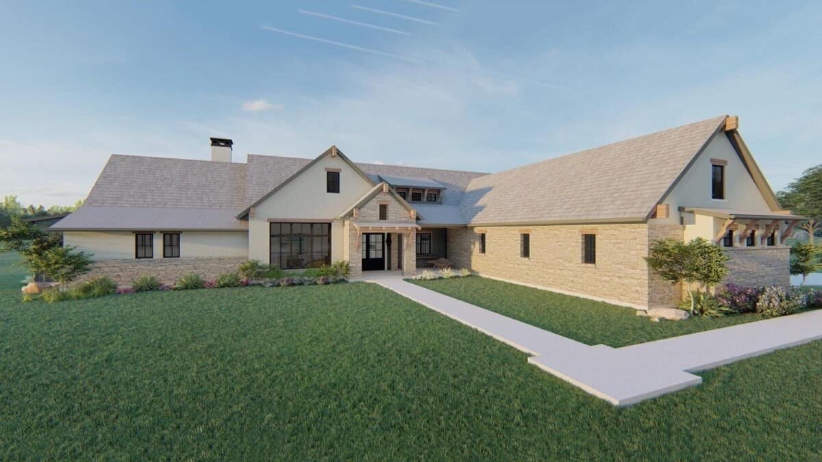 Single-Story 3-Bedroom Hill Country Home for a Corner Lot with 3-Car Garage (Floor Plan)