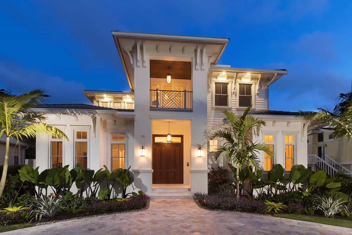 Beach Style Home with Second Floor Balconies