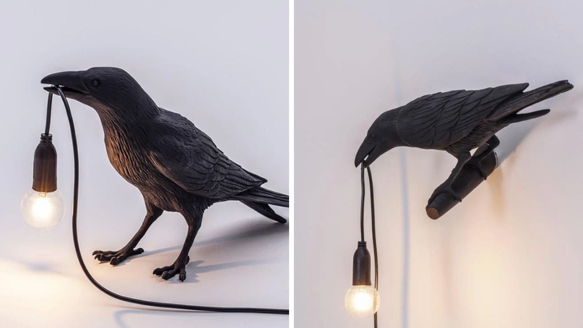 These Crow-Shaped Wall or Table Lights Scream Dark Academia