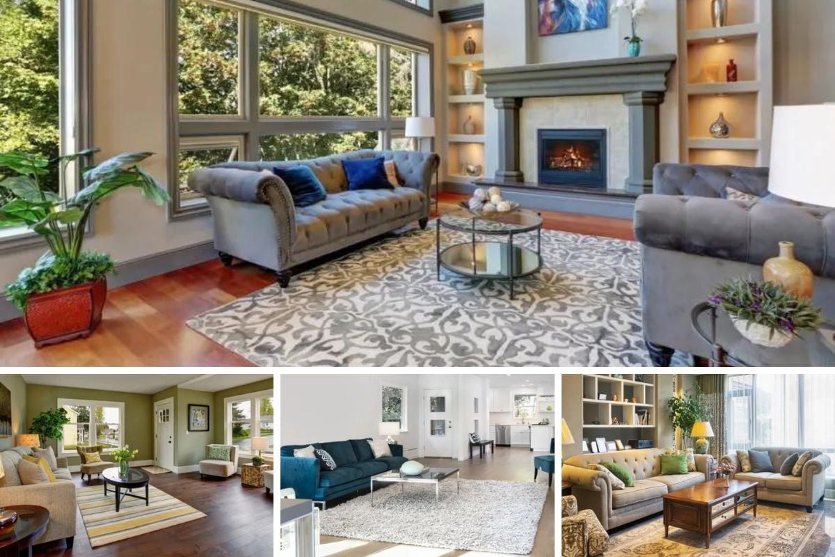 100 Examples of Living Rooms with Area Rugs (Photos)