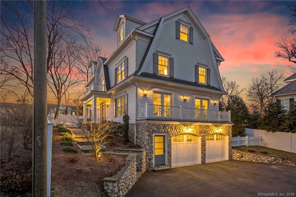 Very Nice White Connecticut House with Gambrel Roof
