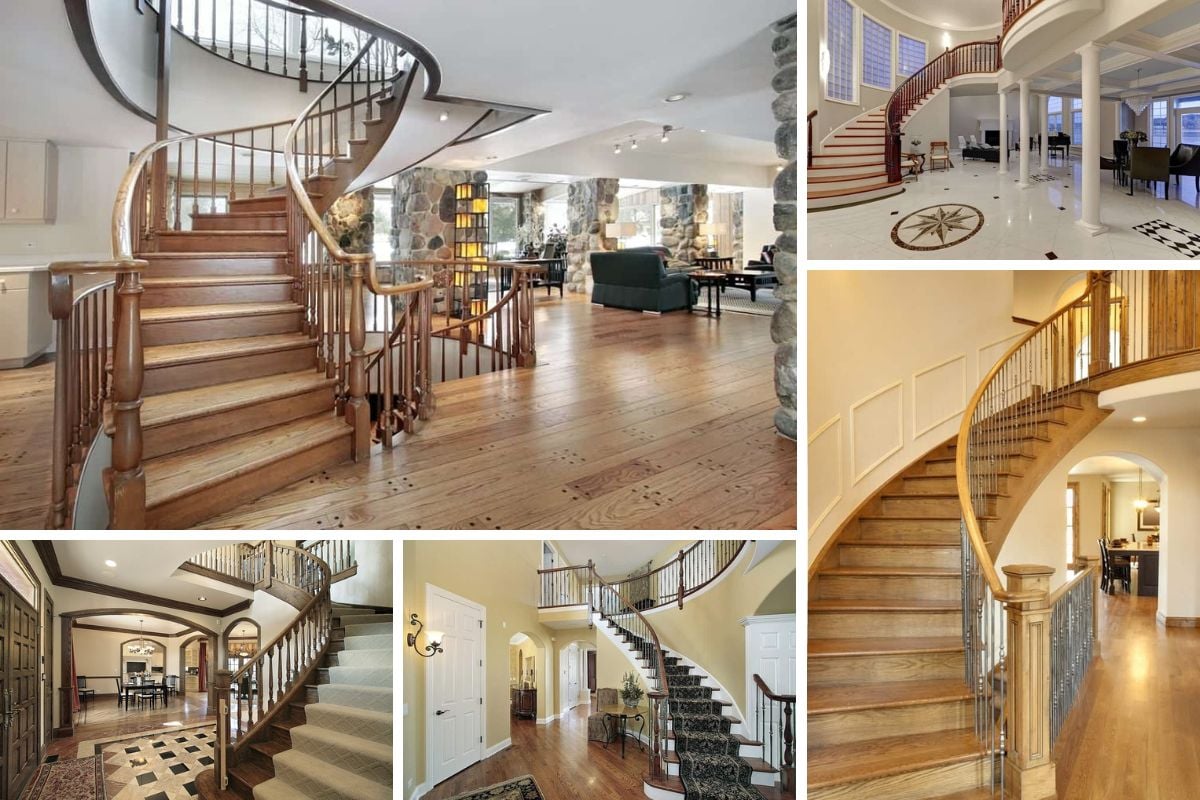 40 Curved Staircase Ideas (Photos)